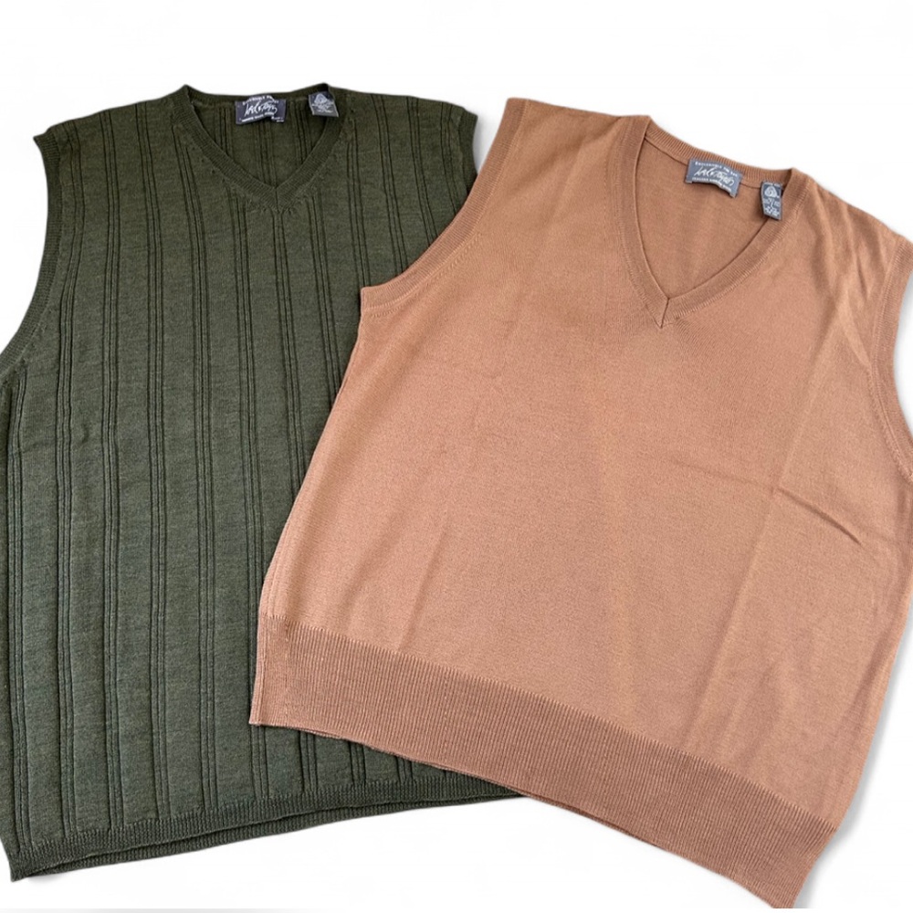 100% merino wool Italian sweater vest bundle lot men’s large
